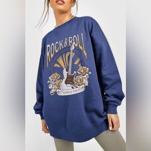 Simply Love Simply Love ROCK & ROLL WORLD TOUR Graphic Sweatshirt